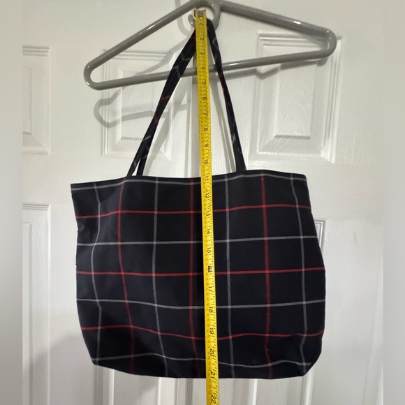 Burberry London Plaid Tote Bag - Blue and Red - Picture 3 of 6